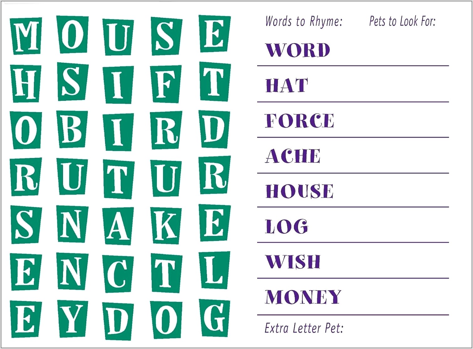 Printable Large Word Searches To Print
