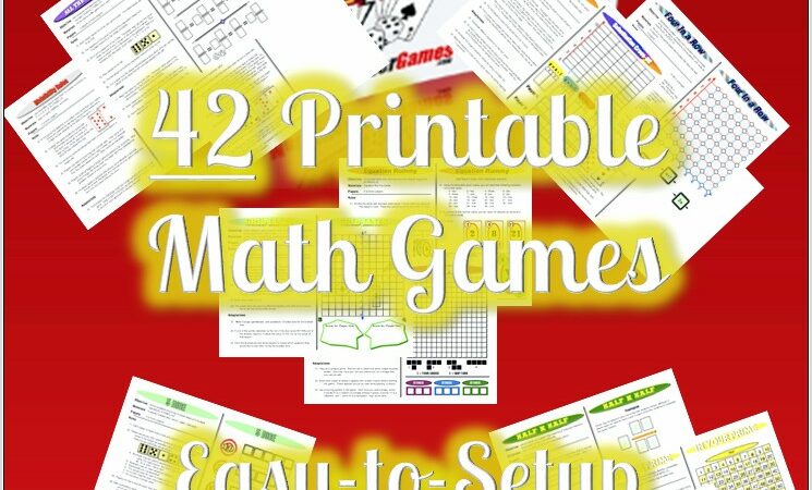 Printable Math Games Elementary School