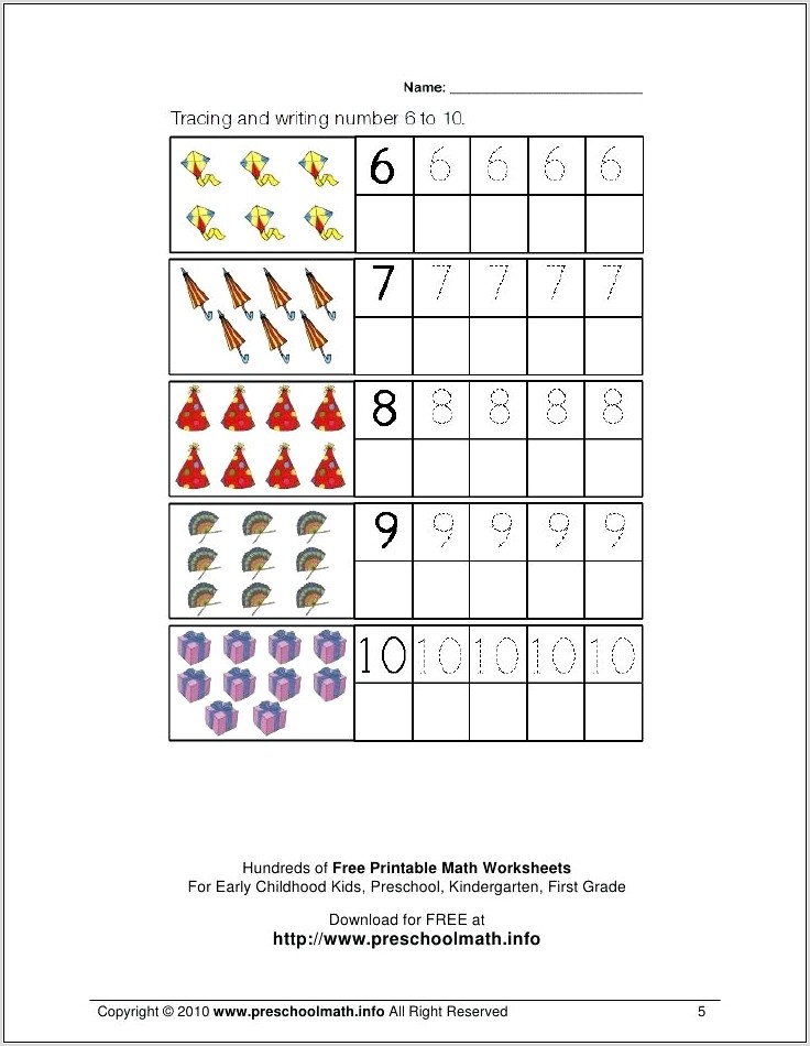 Printable Math Number Games For Kindergarten