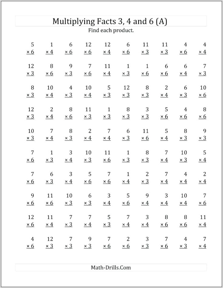 Printable Multiplication Worksheets 3 Times Table