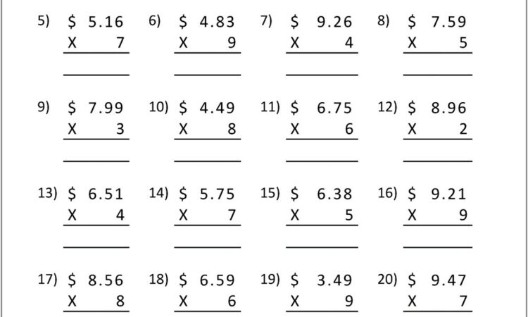 Printable Multiplication Worksheets 3rd Grade