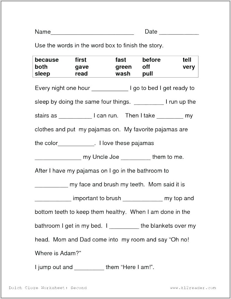 Printable Reading Comprehension Worksheets For Middle School