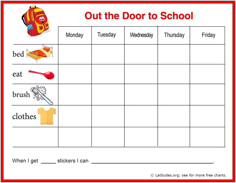 Printable School Behavior Chart
