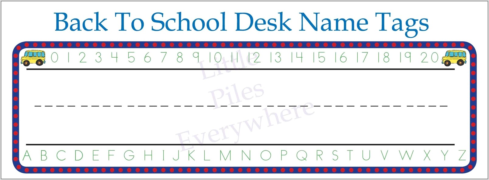 Printable School Name Tags For Desks