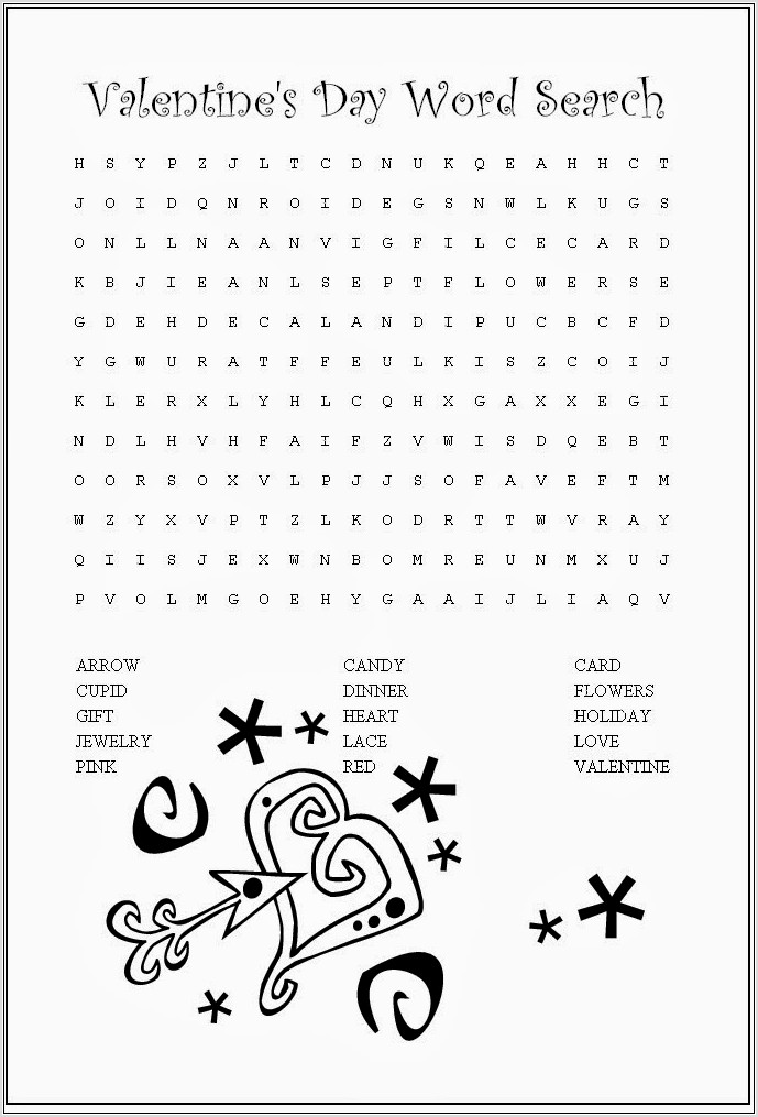 Printable Valentine Word Search Puzzles