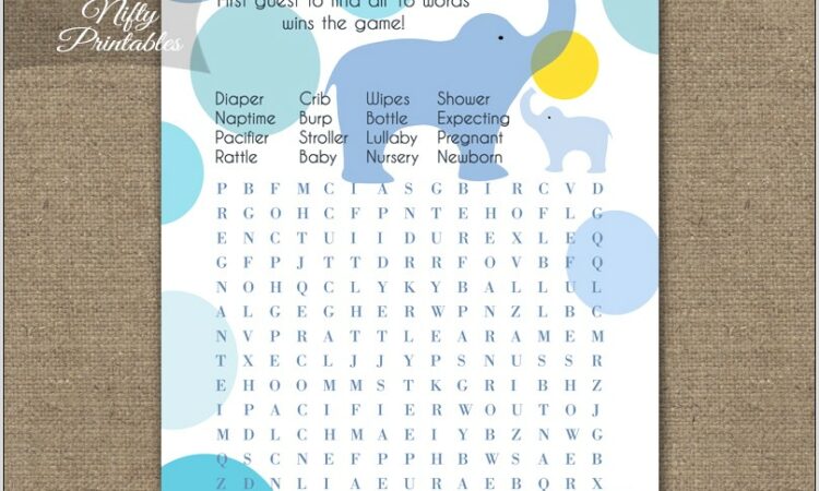 Printable Word Search Baby Shower