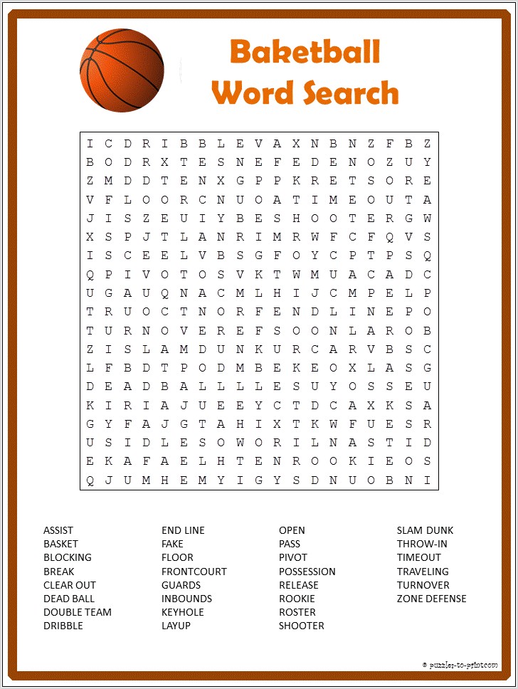 Printable Word Search Birthday