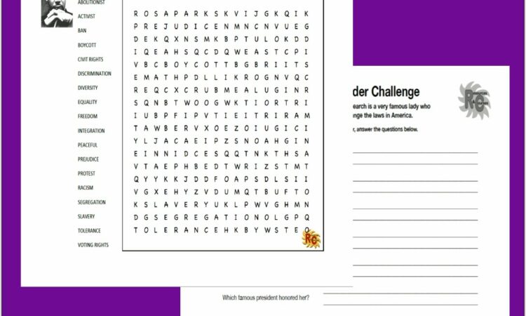 Printable Word Search Black History Month