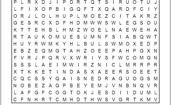 Printable Word Search Difficult