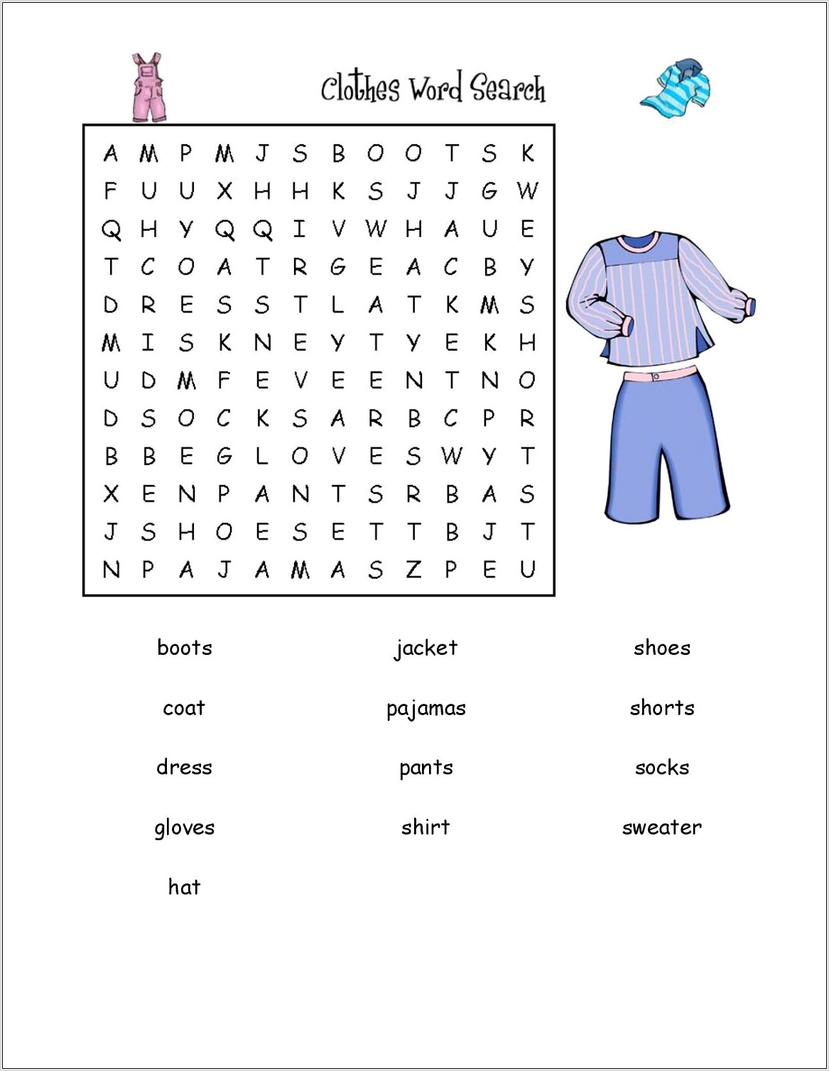 Printable Word Search Easy