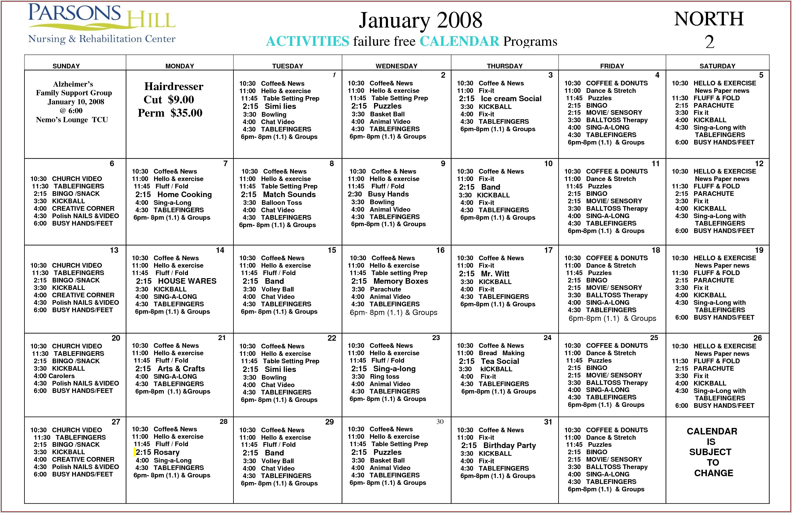 Printable Word Search For January