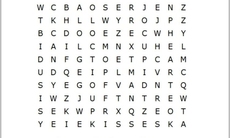 Printable Word Search For Valentines