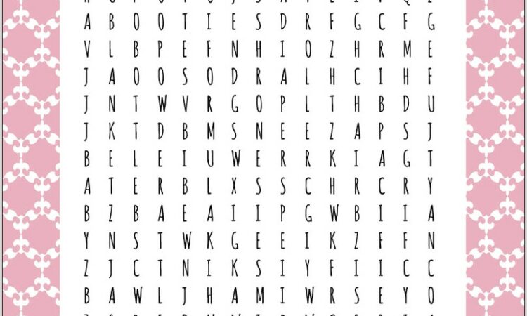 Printable Word Search Games For Baby Shower