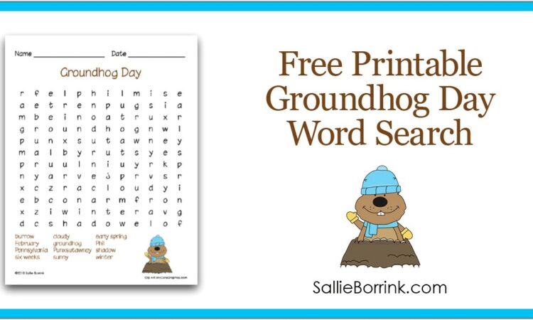 Printable Word Search Groundhog Day