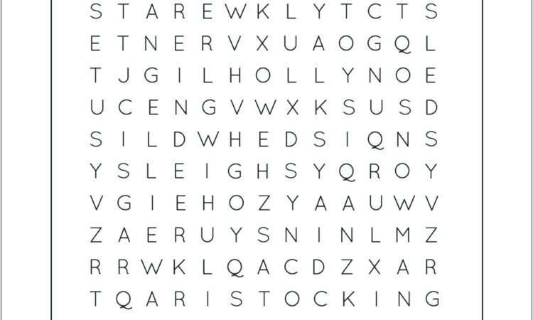 Printable Word Search Holiday