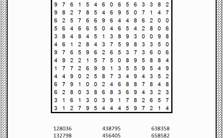 Printable Word Search Numbers