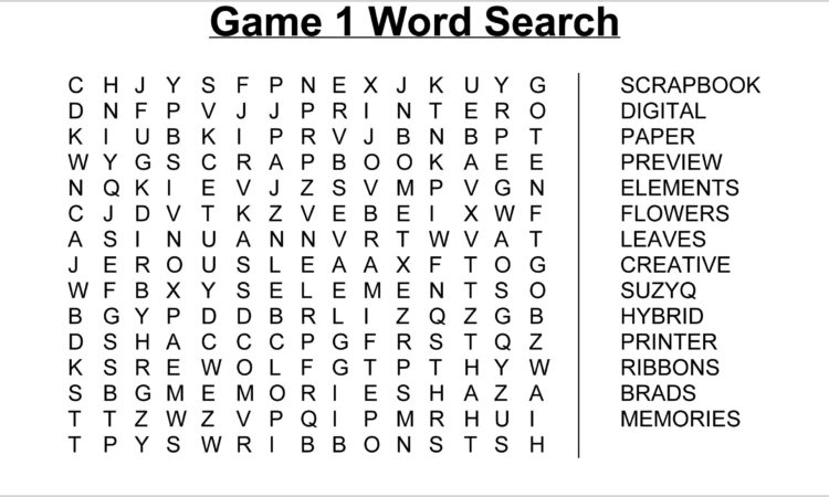 Printable Word Search Pdf