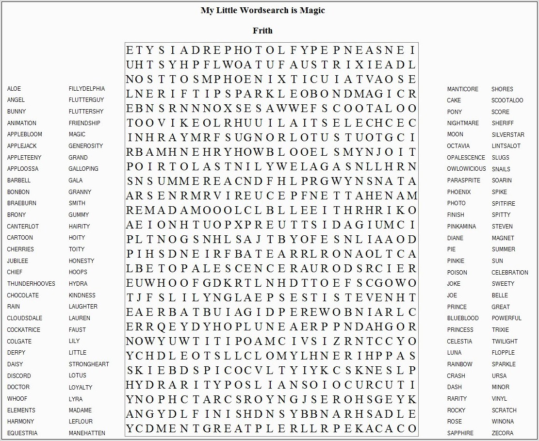 Printable Word Search Puzzles Difficult