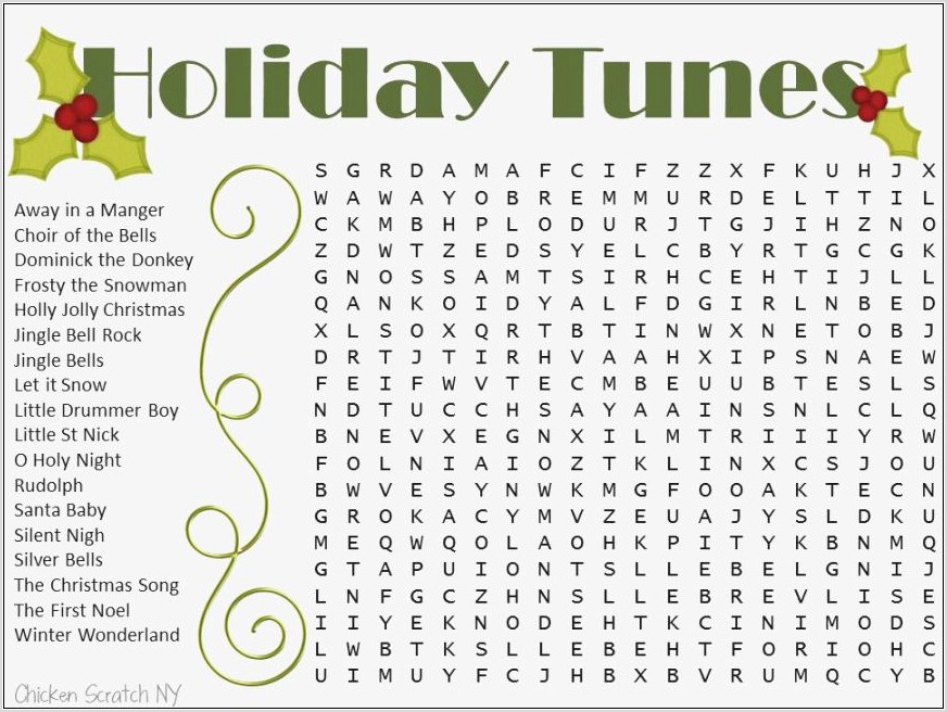 Printable Word Search Puzzles For Christmas