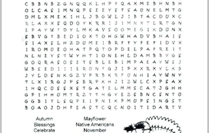 Printable Word Search Puzzles For Thanksgiving