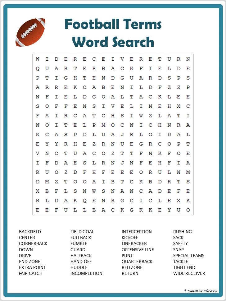 Printable Word Search Sports