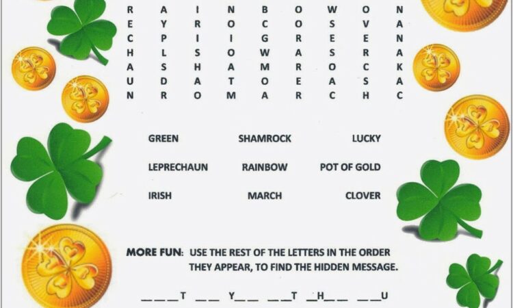 Printable Word Search With Hidden Message