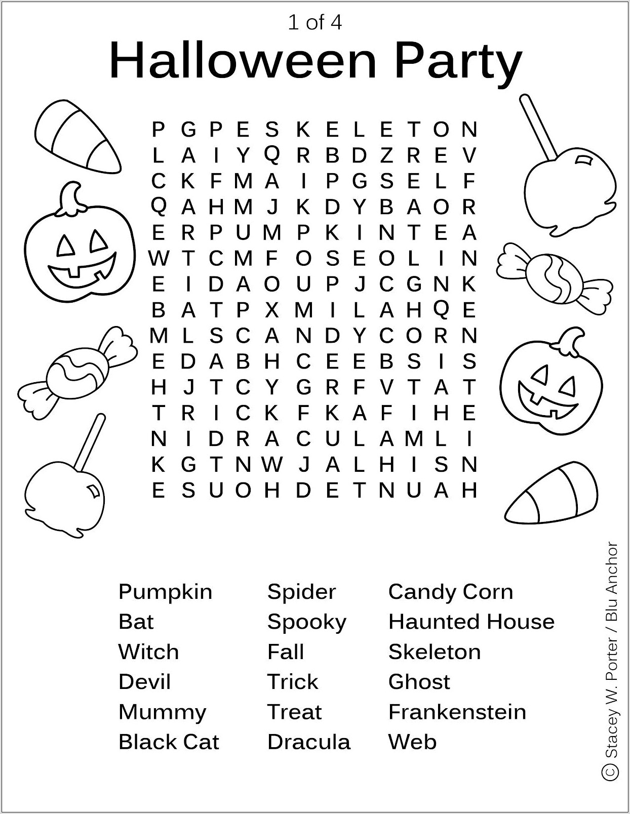 Printable Word Searches About Candy