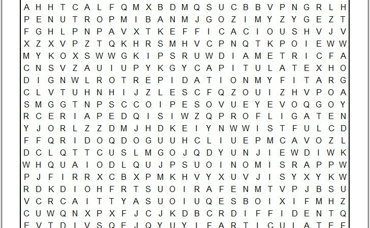 Printable Word Searches Challenging