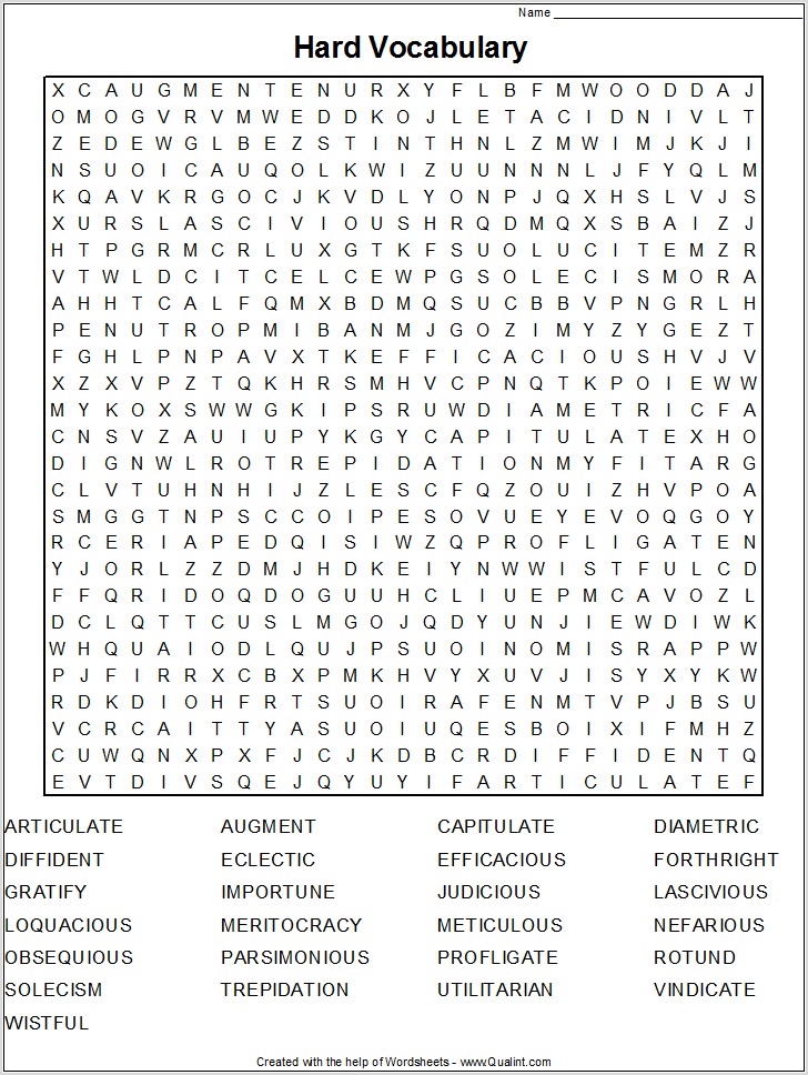 Printable Word Searches Challenging