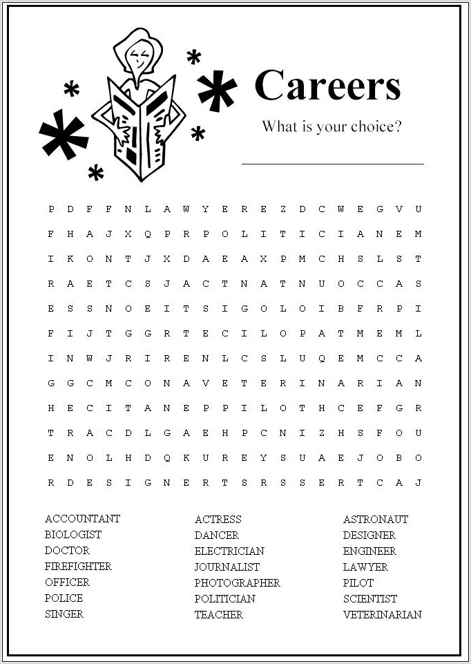 Printable Word Searches For Junior High