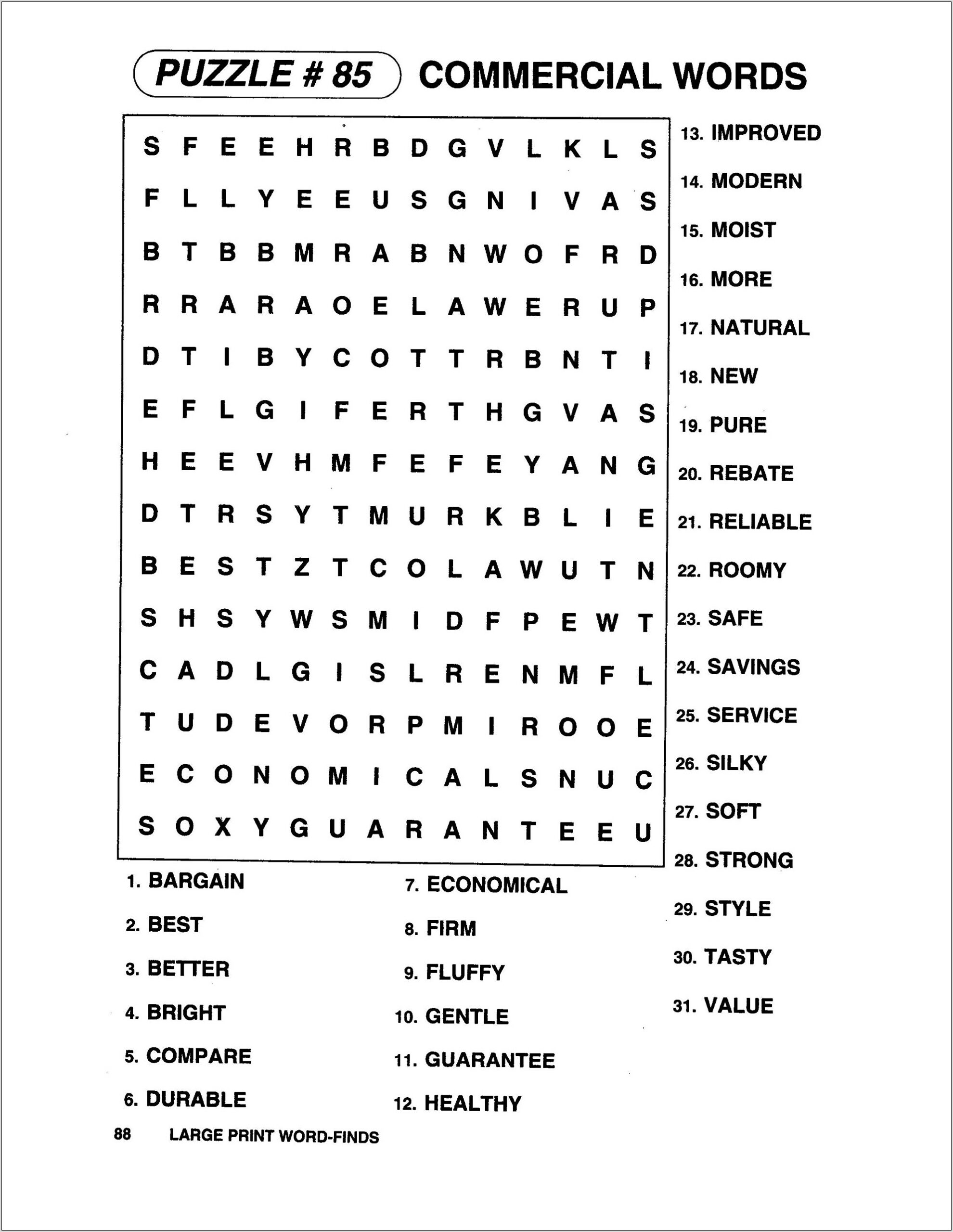 Printable Word Searches In Large Print
