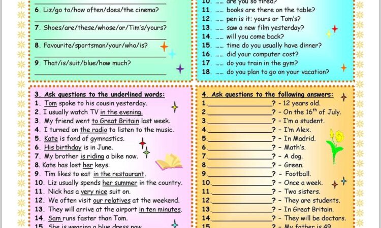 Printable Worksheet About Food