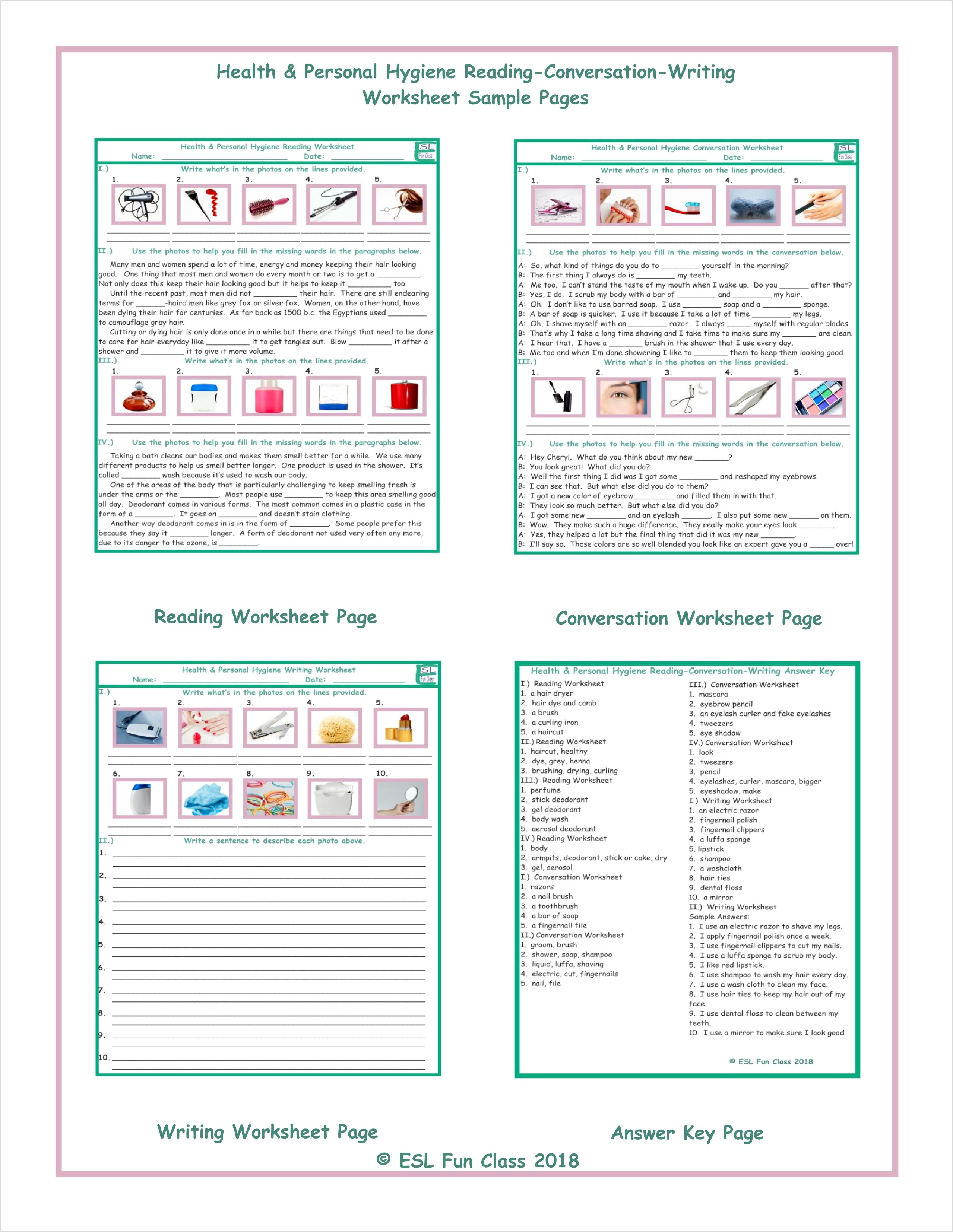 Printable Worksheet On Hygiene