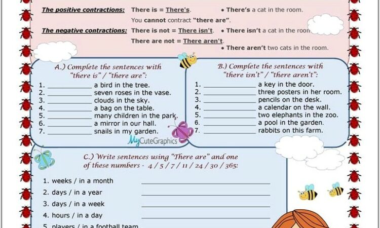 Printable Worksheet There Is There Are