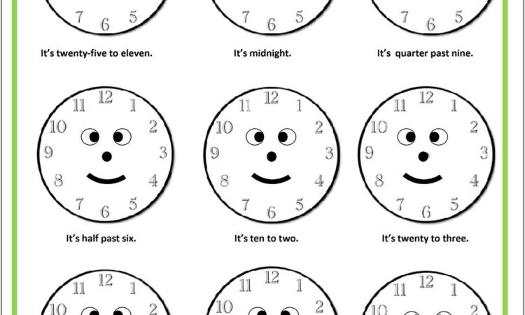 Printable Worksheet What Time Is It