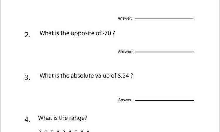 Printable Worksheets For 6th Grade