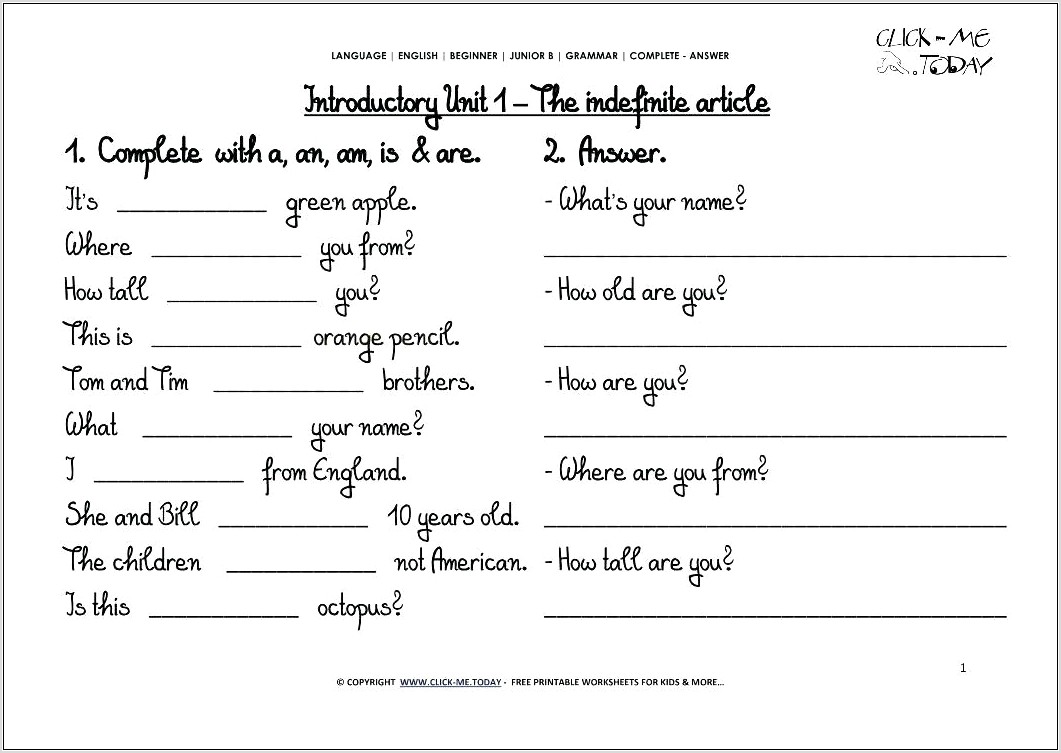 Printable Worksheets For Grade 5 English Grammar