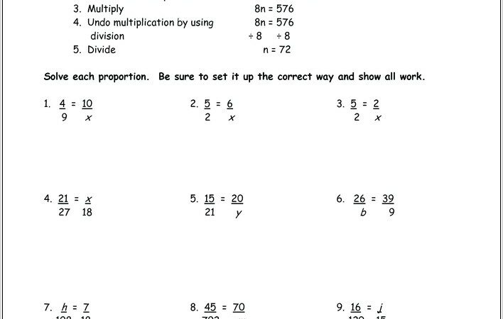 Proportion Worksheets Math Aids