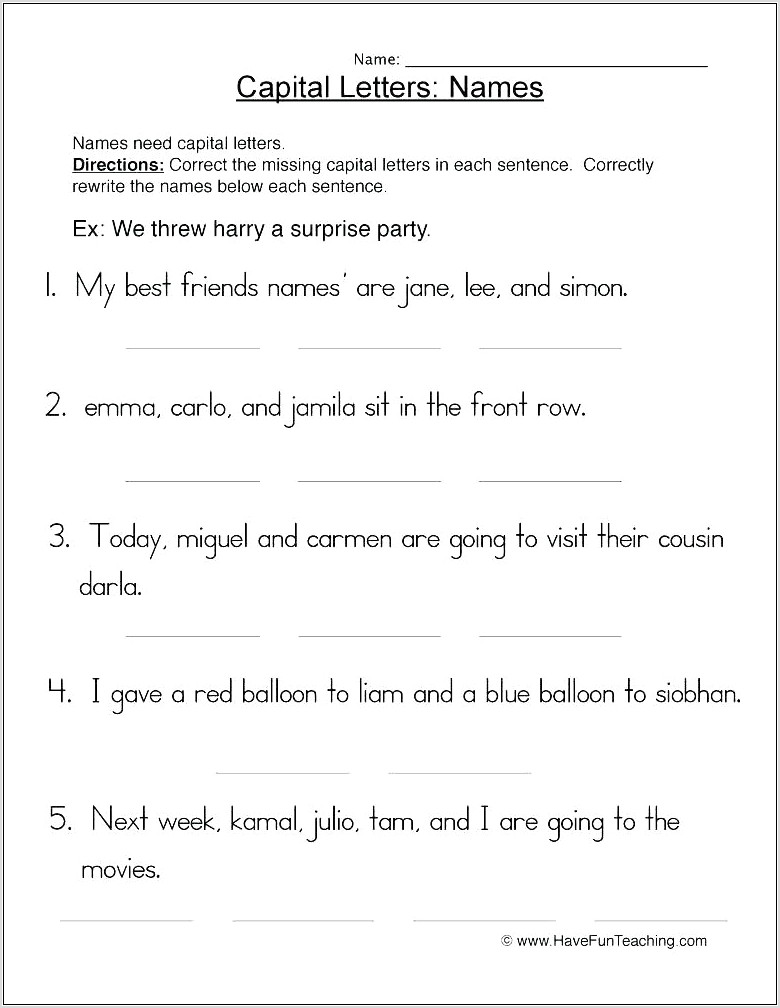 Punctuation Worksheets For Grade 5 With Answers