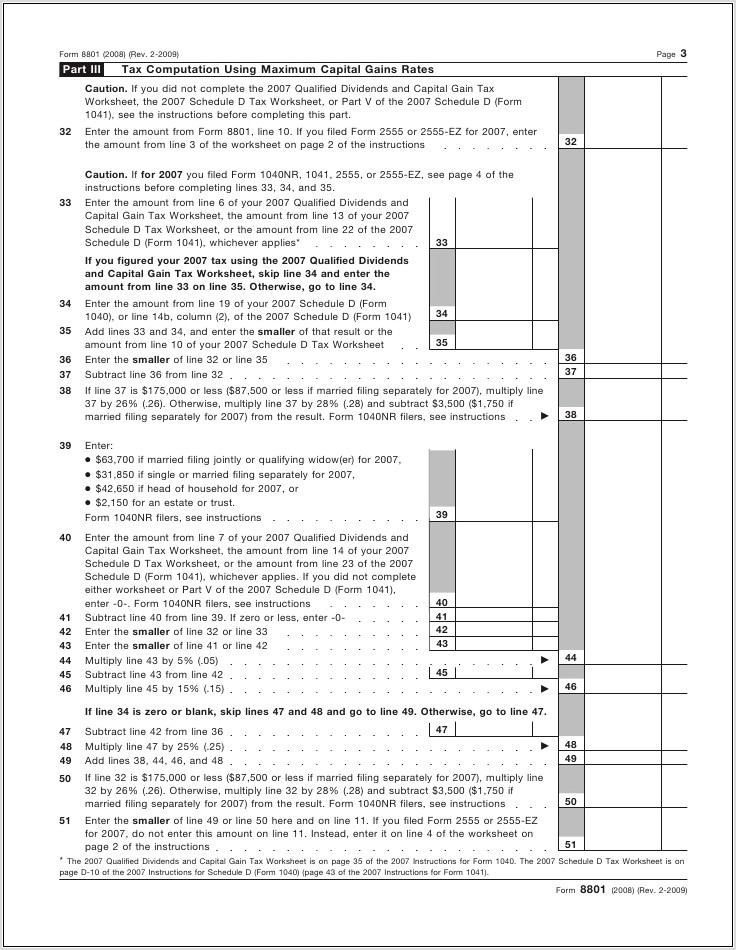 Qualified Dividends And Capital Gains Worksheet Instructions