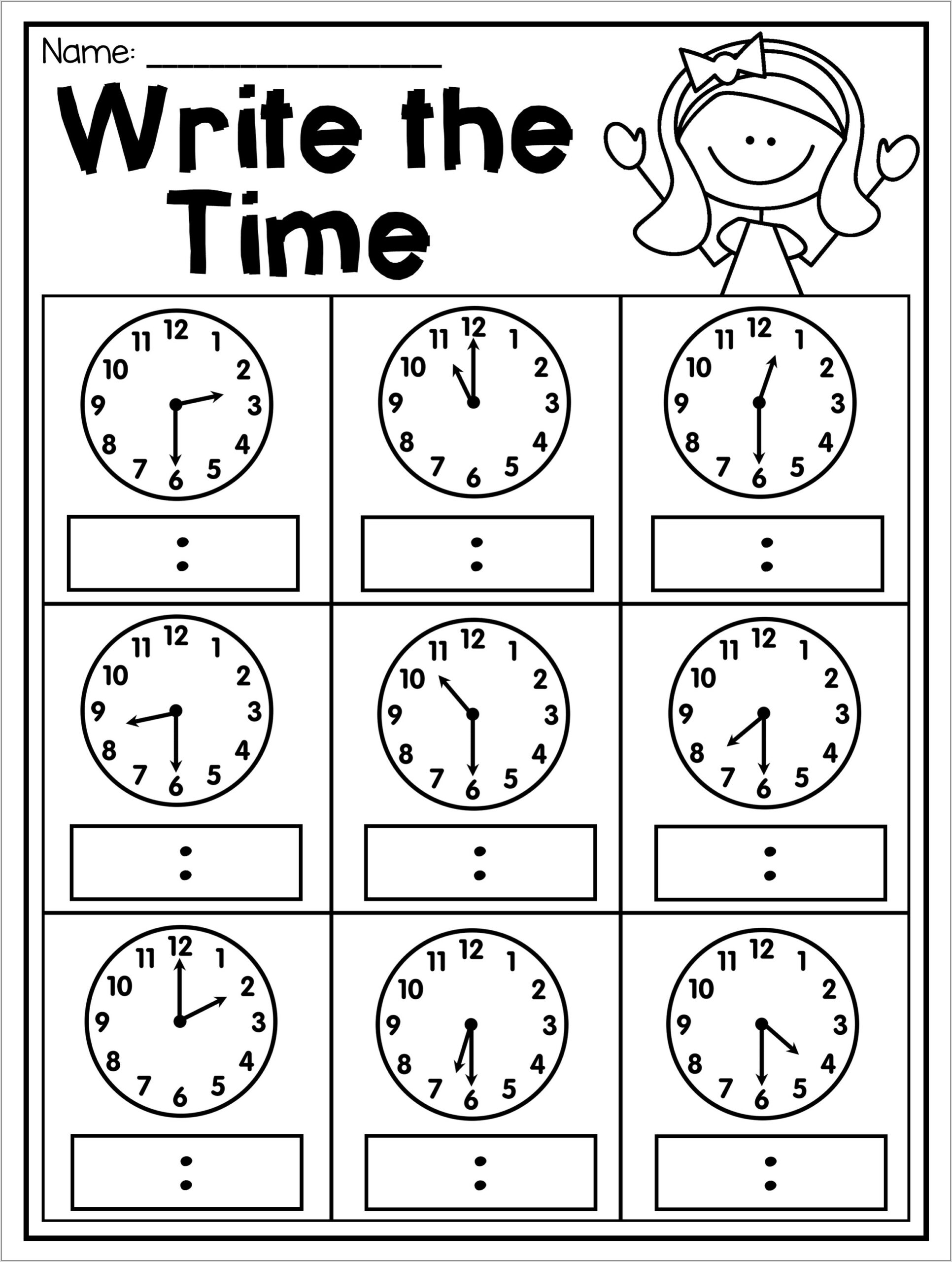 Quarter Hour Time Worksheets