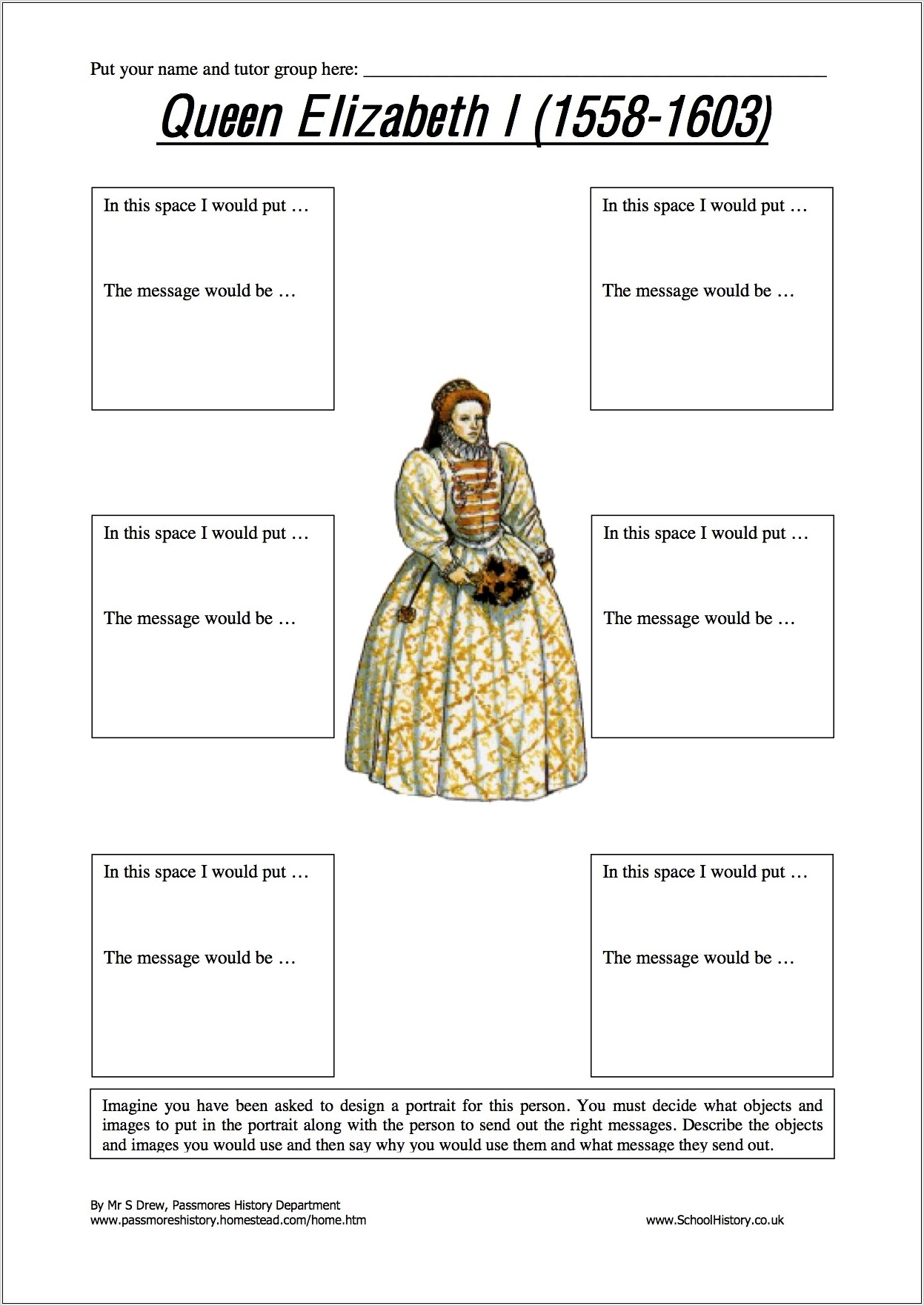 Queen Elizabeth Timeline Worksheet