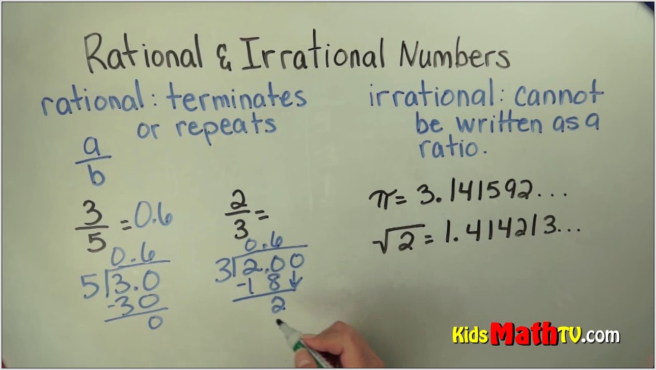 Rational And Irrational Numbers Worksheet 6th Grade