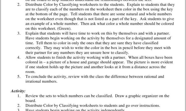 Rational And Irrational Numbers Worksheet Pdf