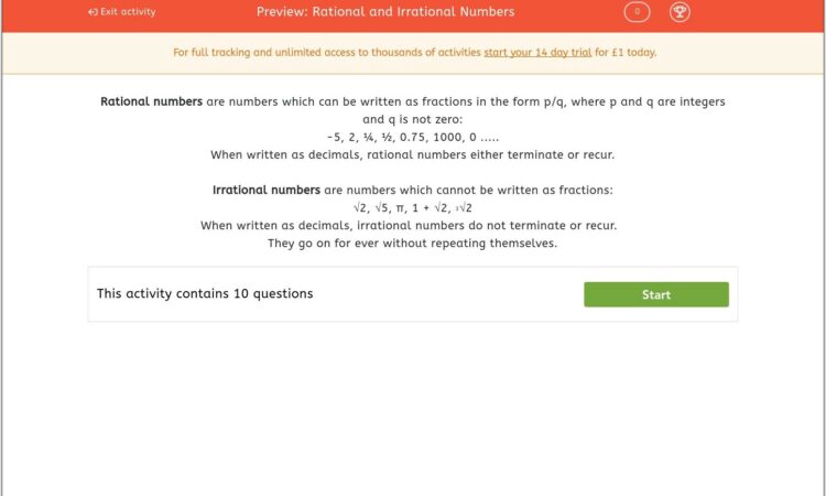 Rational Irrational Numbers Worksheet