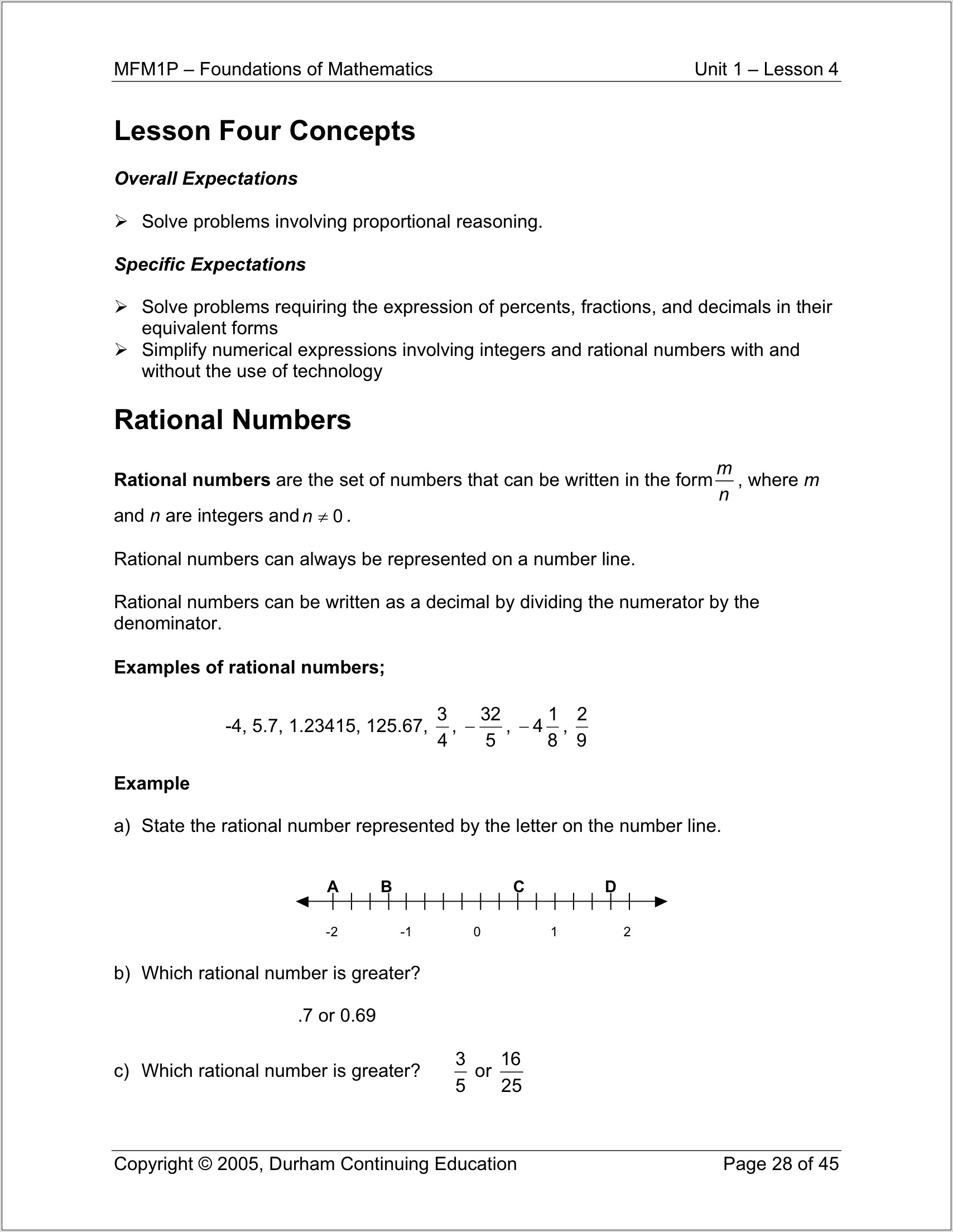 Rational Numbers Worksheet For Class 9