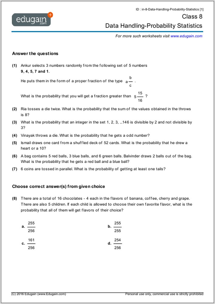 Rational Numbers Worksheet For Grade 6