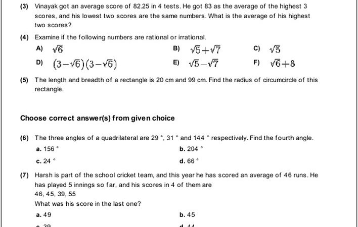 Rational Numbers Worksheet Grade 9