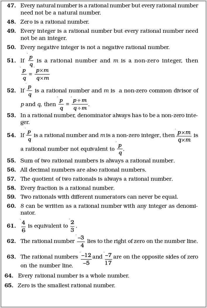 Rational Numbers Worksheets Grade 6