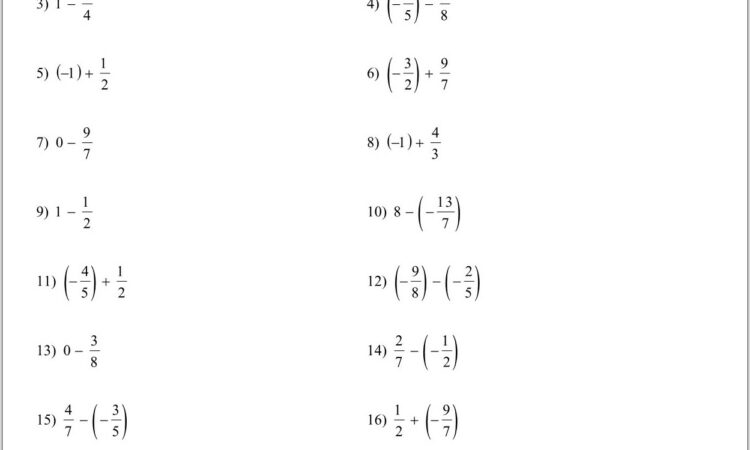 Rational Numbers Worksheets Grade 7